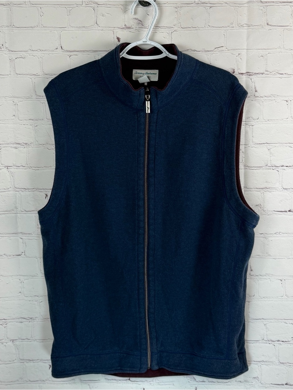 Tommy Bahama Reversible Men’s Navy Full-Zip Sleeveless Vest Large